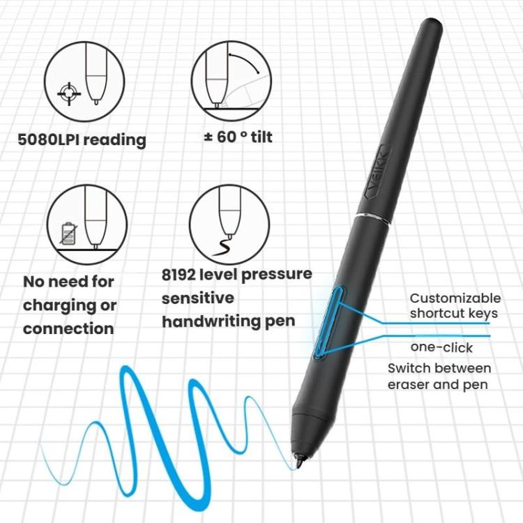 VEIKK VK2200PRO Schermo digitale da 21,5 pollici per disegno a mano libera, schermo elettronico per disegno compatibile con telefono cellulare, EU Plug, US Plug, UK Plug