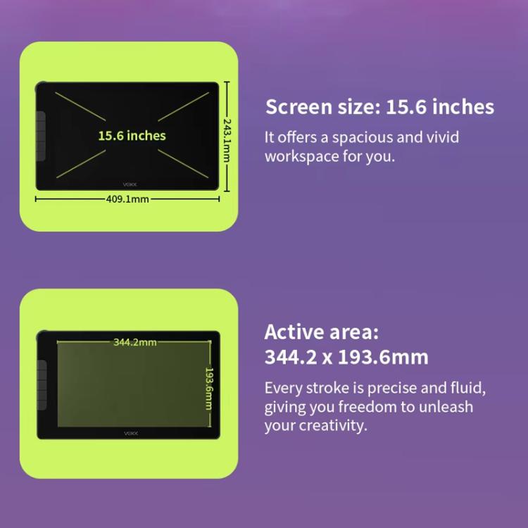 VEIKK VK1600 Schermo digitale da 15,6" compatibile HDMI/USB/Type-