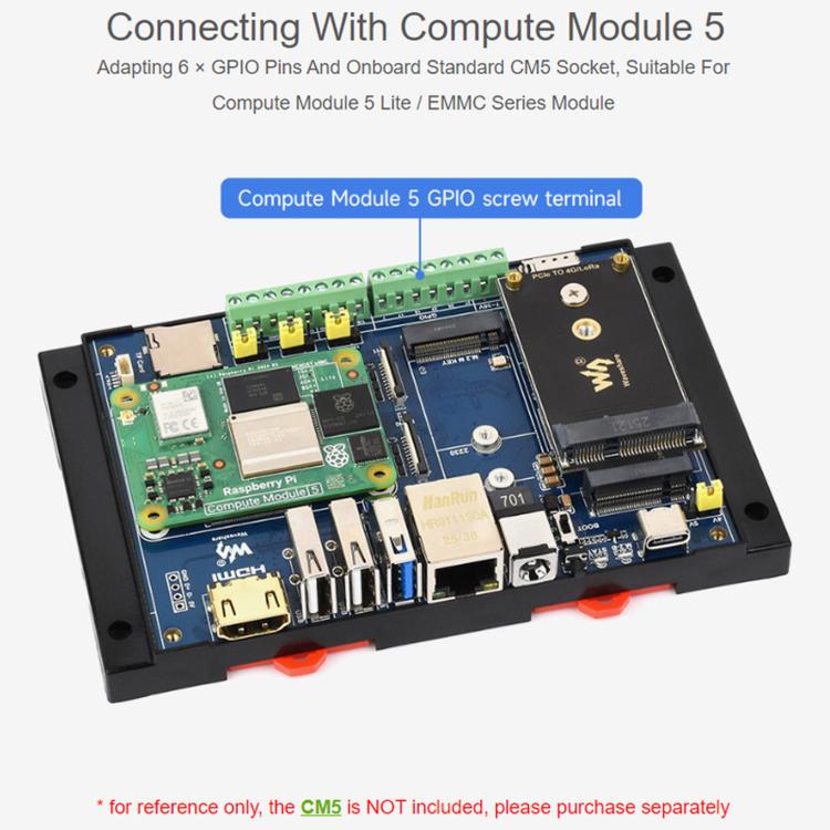 Modulo di espansione industriale Waveshare per Raspberry Pi CM5: scheda di espansione 4G/5G/LoRa