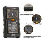 PEAKMETER Tester di sequenza di fase di rotazione per motori CA trifase, PM5900
