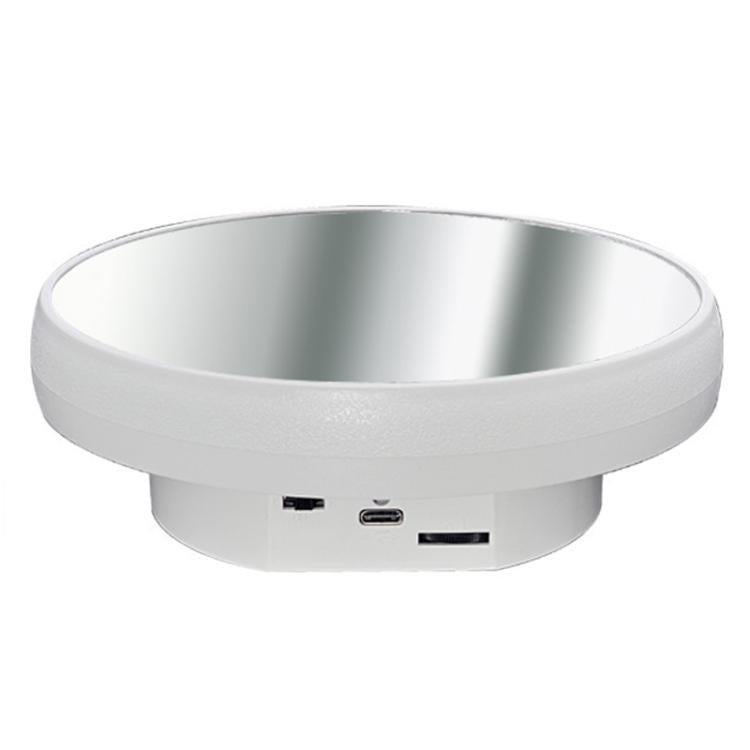 Specchio multifunzione con disco rotante elettrico, alimentazione a batteria/USB, supporto per fotografia live, 16cm White, 16cm Black, 16cm Gold, 25cm White, 25cm Black, 25cm Gold