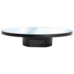 Specchio multifunzione con disco rotante elettrico, alimentazione a batteria/USB, supporto per fotografia live, 16cm White, 16cm Black, 16cm Gold, 25cm White, 25cm Black, 25cm Gold