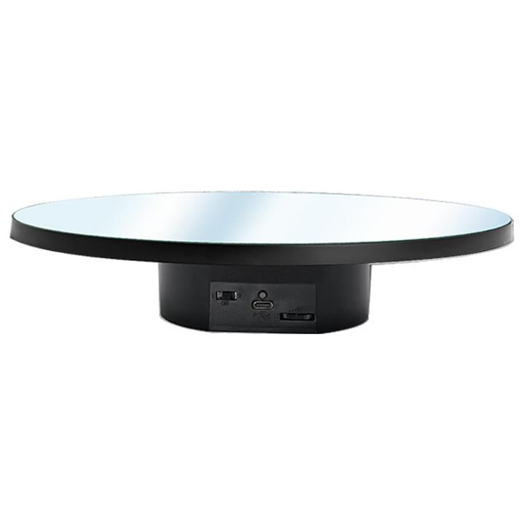 Specchio multifunzione con disco rotante elettrico, alimentazione a batteria/USB, supporto per fotografia live, 16cm White, 16cm Black, 16cm Gold, 25cm White, 25cm Black, 25cm Gold