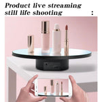 Specchio multifunzione con disco rotante elettrico, alimentazione a batteria/USB, supporto per fotografia live, 16cm White, 16cm Black, 16cm Gold, 25cm White, 25cm Black, 25cm Gold