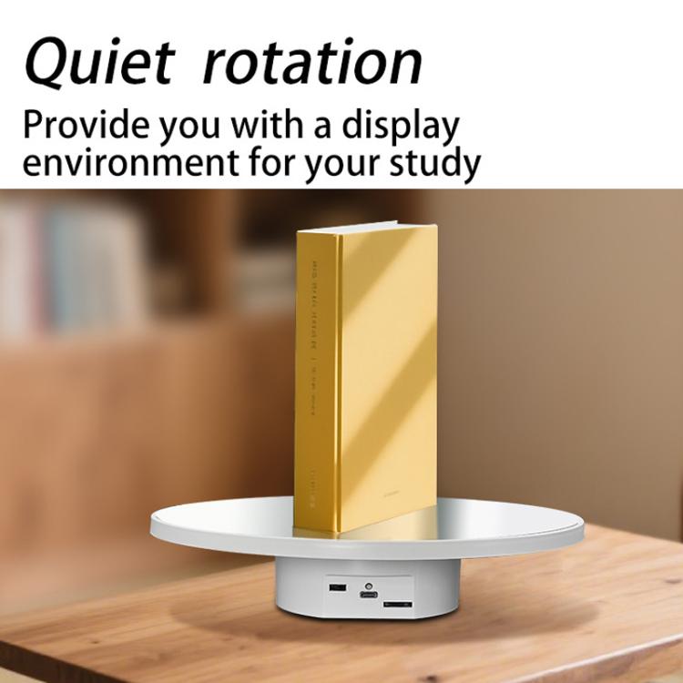 Specchio multifunzione con disco rotante elettrico, alimentazione a batteria/USB, supporto per fotografia live, 16cm White, 16cm Black, 16cm Gold, 25cm White, 25cm Black, 25cm Gold