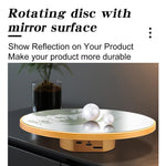 Specchio multifunzione con disco rotante elettrico, alimentazione a batteria/USB, supporto per fotografia live, 16cm White, 16cm Black, 16cm Gold, 25cm White, 25cm Black, 25cm Gold