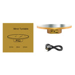 Specchio multifunzione con disco rotante elettrico, alimentazione a batteria/USB, supporto per fotografia live, 16cm White, 16cm Black, 16cm Gold, 25cm White, 25cm Black, 25cm Gold