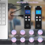 Registratore vocale digitale portatile HD con cancellazione del rumore e attivazione vocale, ideale per conferenze., 64GB, 128GB