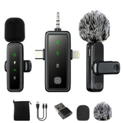 Microfono wireless a clip per colletto con riduzione rumore