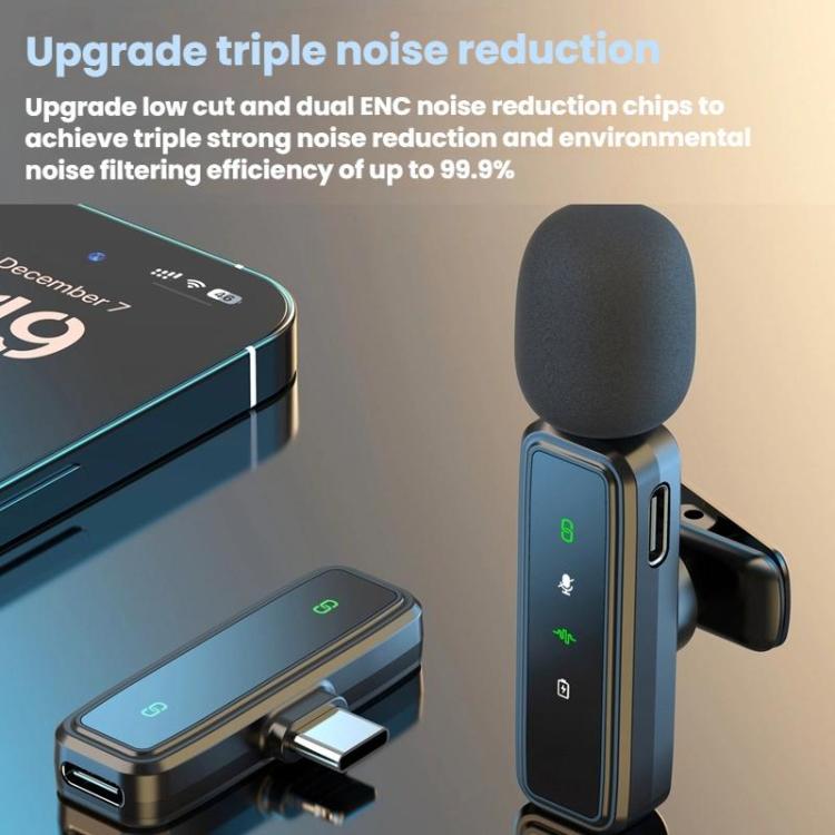 Microfono wireless a clip per colletto con riduzione rumore