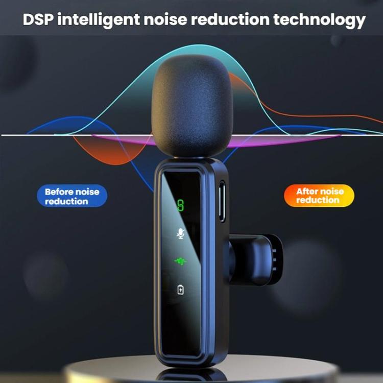 Microfono wireless a clip per colletto con riduzione rumore