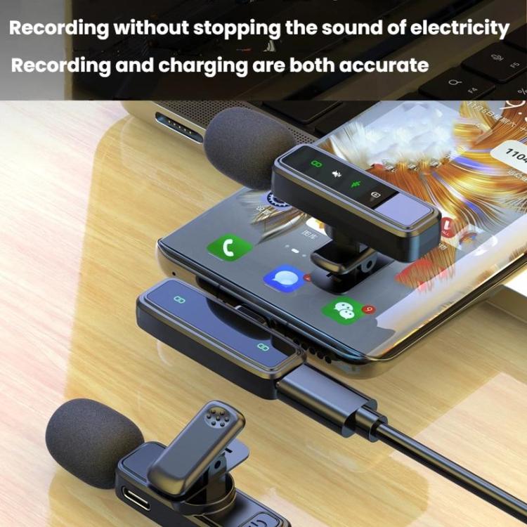 Microfono wireless a clip per colletto con riduzione rumore