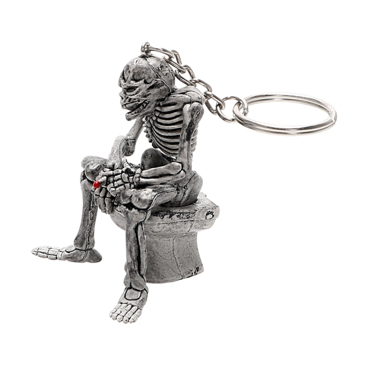 Portachiavi per auto Portachiavi con teschi per toilette Borsa per borsa fresca Decor Portachiavi in gomma Mini portachiavi per auto Accessori per interni per lo styling dell'auto, Skull Shape