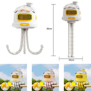 Ventilatore portatile silenzioso senza pale a forma di polpo, con clip, per passeggini., Oscillating White, Oscillating Pink, Oscillating Yellow, Non-oscillating White, Non-oscillating Pink, Non-oscillating Yellow