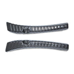 Protezione per la soglia del bagagliaio in acciaio inossidabile Highland per Tesla Model 3 2024+, Carbon Fiber Texture, Black Brushed Finish, Silver