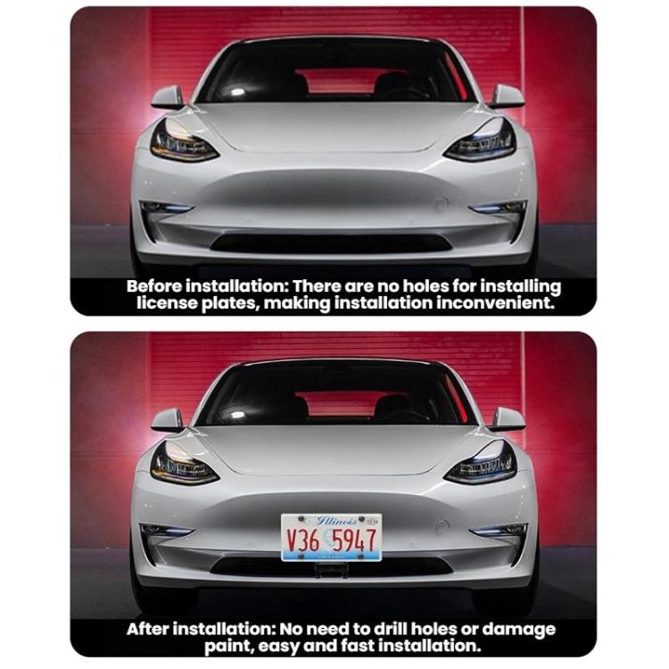Cornice portatarga standard americana senza foratura per Tesla Model 3 Highland 2024+