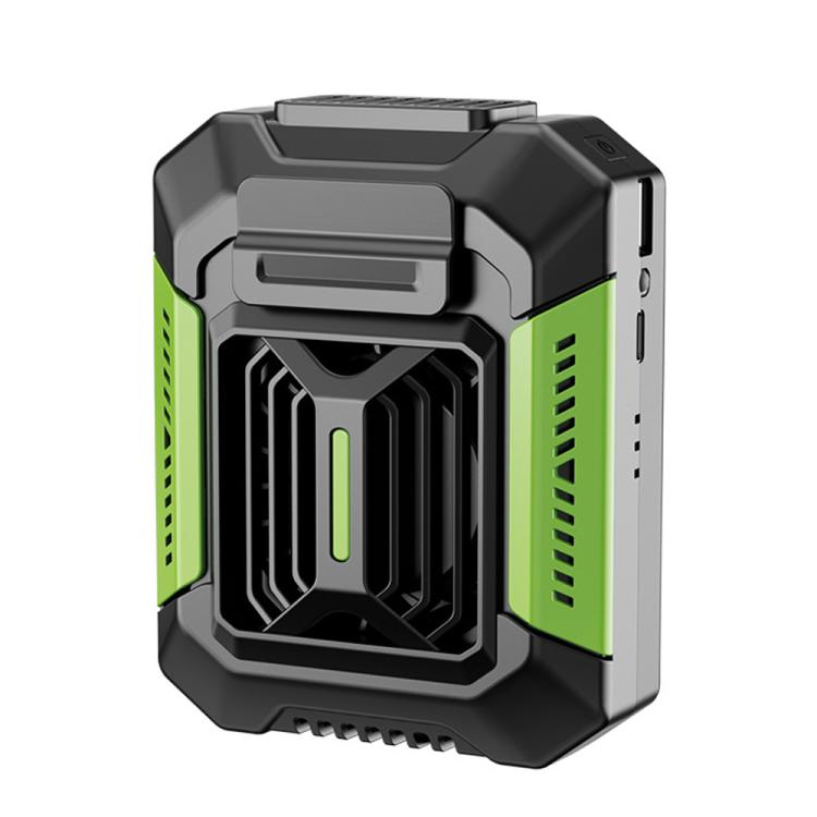 Ventilatore a clip ricaricabile F66 da indossare in vita con 3 velocità e torcia a LED, raffreddamento a mani libere per edilizia, lavori all'aperto, escursionismo., F66 Orange, F66 Green