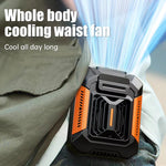 Ventilatore a clip ricaricabile F66 da indossare in vita con 3 velocità e torcia a LED, raffreddamento a mani libere per edilizia, lavori all'aperto, escursionismo., F66 Orange, F66 Green