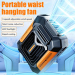 Ventilatore a clip ricaricabile F66 da indossare in vita con 3 velocità e torcia a LED, raffreddamento a mani libere per edilizia, lavori all'aperto, escursionismo., F66 Orange, F66 Green