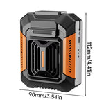 Ventilatore a clip ricaricabile F66 da indossare in vita con 3 velocità e torcia a LED, raffreddamento a mani libere per edilizia, lavori all'aperto, escursionismo., F66 Orange, F66 Green