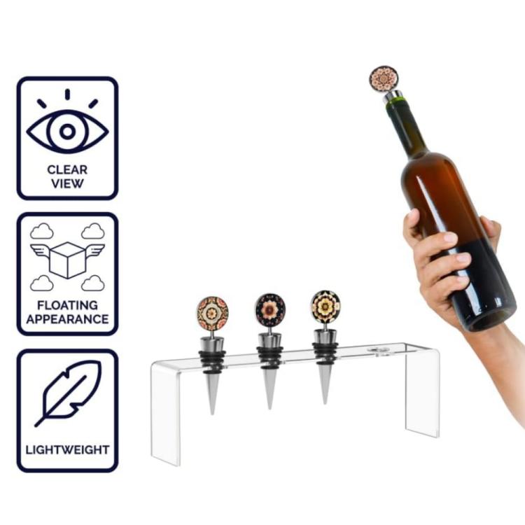 Supporto in acrilico per conservare ed esporre tappi di sughero per bottiglie di vino., YX184 1pc, YX184 2pcs /Set