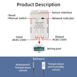 Termostato intelligente DIY-WT-09 da 20 A con interruttore di temperatura, compatibile con Google / Alexa / Yandex Alice / IFTTT, With 1m Temperature Sensor, With 2m Temperature Sensor, Humidity+1m Temperature Humidity Sensor