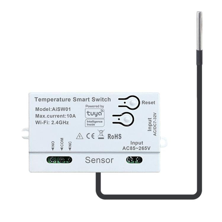 Modulo interruttore a contatto secco con controllo remoto tramite app, compatibile con Graffiti WIFI e tecnologia Wi-Fi, supporta i comandi vocali di Google e Alexa., With 1m Cable, With 2m Cable, Humidity+Integrated 1m Cable