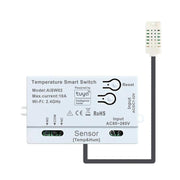 Modulo interruttore a contatto secco con controllo remoto tramite app, compatibile con Graffiti WIFI e tecnologia Wi-Fi, supporta i comandi vocali di Google e Alexa., With 1m Cable, With 2m Cable, Humidity+Integrated 1m Cable