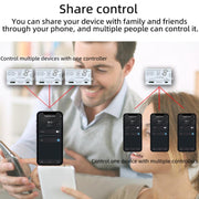 Modulo interruttore a contatto secco con controllo remoto tramite app, compatibile con Graffiti WIFI e tecnologia Wi-Fi, supporta i comandi vocali di Google e Alexa., With 1m Cable, With 2m Cable, Humidity+Integrated 1m Cable