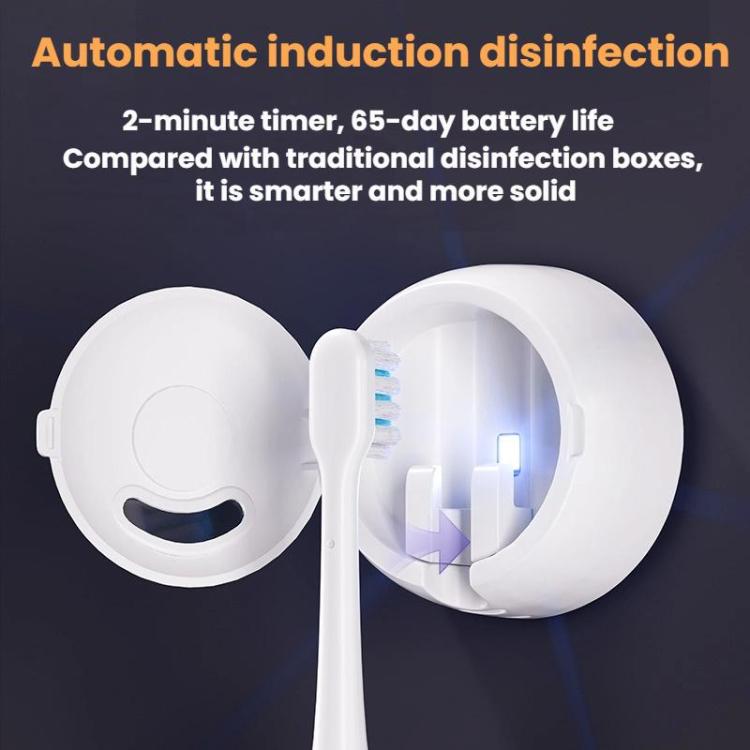 Sterilizzatore UV intelligente e ricaricabile per spazzolini da denti, con supporto per riporli.