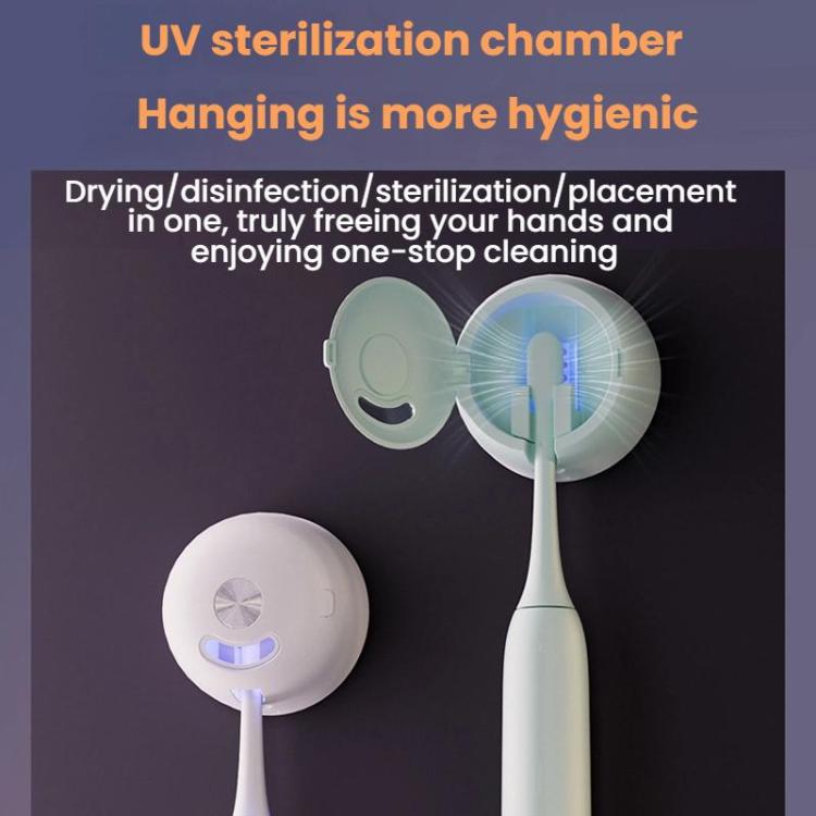 Sterilizzatore UV intelligente e ricaricabile per spazzolini da denti, con supporto per riporli.