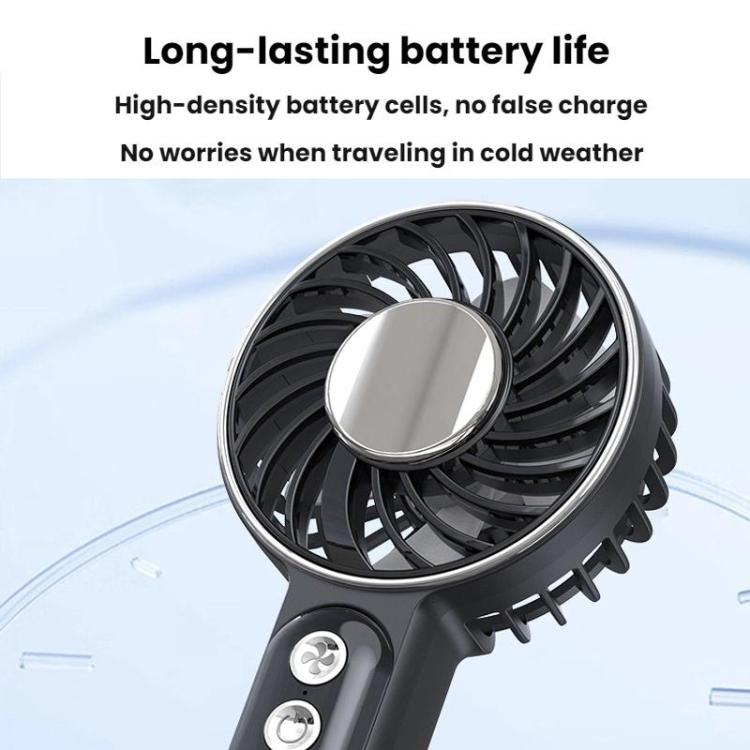 Ventilatore portatile WT25 con clip per cordino, USB, silenzioso, ricaricabile, da tavolo.
