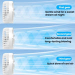 Ventilatore portatile WT25 con clip per cordino, USB, silenzioso, ricaricabile, da tavolo.