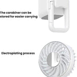 Ventilatore portatile WT25 con clip per cordino, USB, silenzioso, ricaricabile, da tavolo.