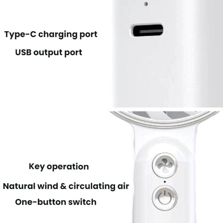 Ventilatore portatile WT25 con clip per cordino, USB, silenzioso, ricaricabile, da tavolo.
