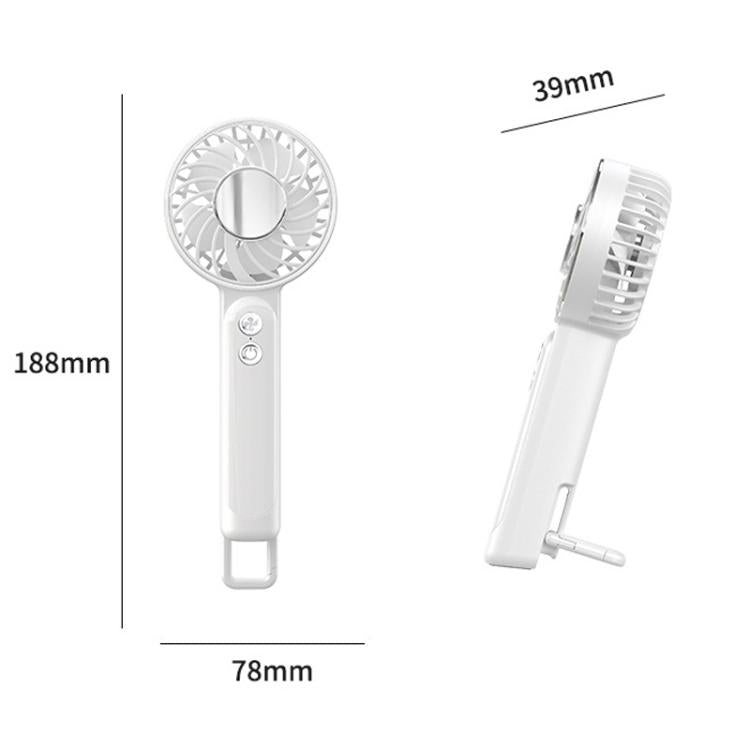 Ventilatore portatile WT25 con clip per cordino, USB, silenzioso, ricaricabile, da tavolo.