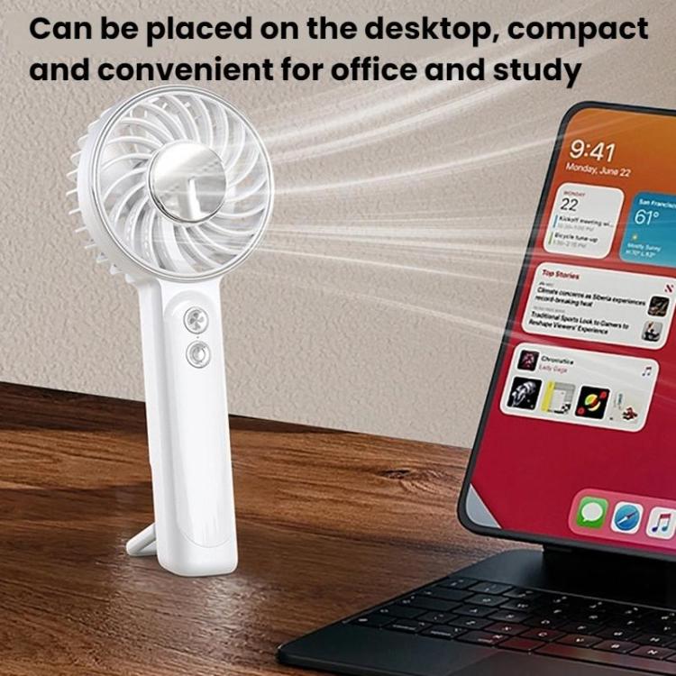 Ventilatore portatile WT25 con clip per cordino, USB, silenzioso, ricaricabile, da tavolo.