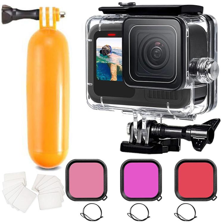 Custodia impermeabile con filtro e kit di accessori per immersioni per GoPro HERO12 Nero /11 Nero /10 Nero /9 Nero, For GoPro HERO12 Black /11 Black