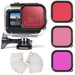 Custodia impermeabile con filtro e kit di accessori per immersioni per GoPro HERO12 Nero /11 Nero /10 Nero /9 Nero, For GoPro HERO12 Black /11 Black