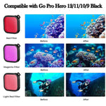 Custodia impermeabile con filtro e kit di accessori per immersioni per GoPro HERO12 Nero /11 Nero /10 Nero /9 Nero, For GoPro HERO12 Black /11 Black
