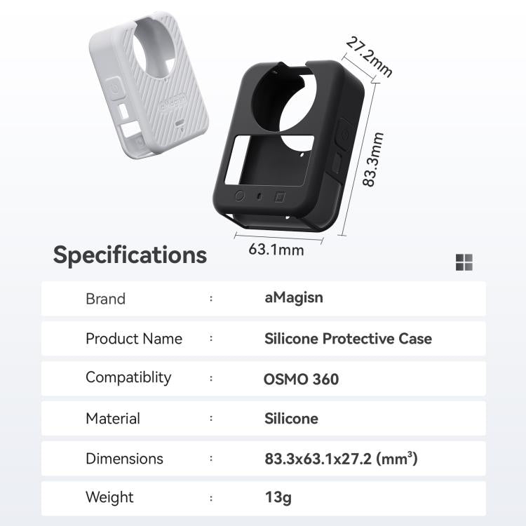 Set cover in silicone per fotocamera DJI Osmo 360 con copriobiett
