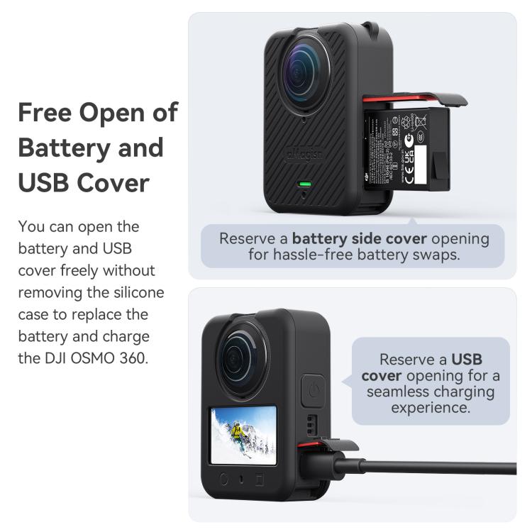 Set cover in silicone per fotocamera DJI Osmo 360 con copriobiett