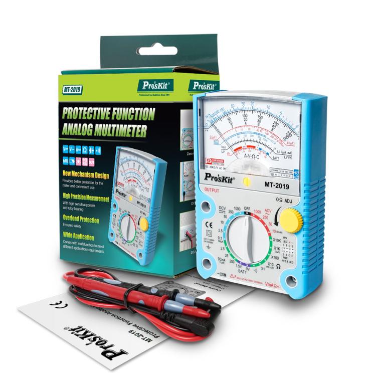 Multimetro analogico a 24 gamme, meccanico, ad alta precisione, universale., ProsKit MT-2019