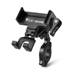 Supporto per cellulare da bicicletta WEST BIKING in lega di alluminio, supporto per navigatore per bici da strada/mountain bike., Handlebar Black, Handlebar Silver, Handlebar Red, Stem Black, Stem Silver, Stem Red