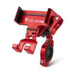 Supporto per cellulare da bicicletta WEST BIKING in lega di alluminio, supporto per navigatore per bici da strada/mountain bike., Handlebar Black, Handlebar Silver, Handlebar Red, Stem Black, Stem Silver, Stem Red