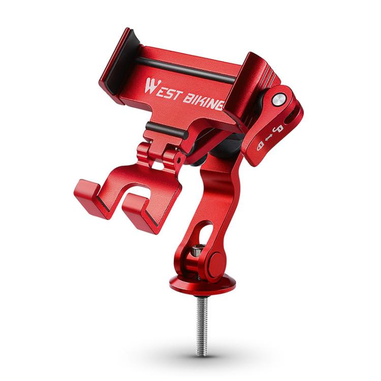 Supporto per cellulare da bicicletta WEST BIKING in lega di alluminio, supporto per navigatore per bici da strada/mountain bike., Handlebar Black, Handlebar Silver, Handlebar Red, Stem Black, Stem Silver, Stem Red