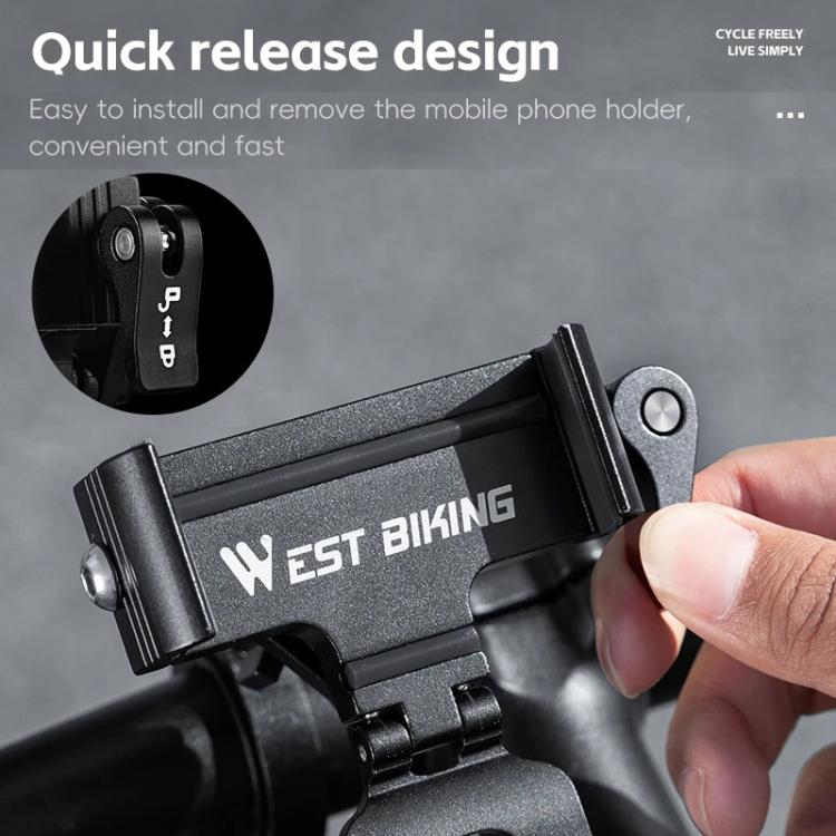 Supporto per cellulare da bicicletta WEST BIKING in lega di alluminio, supporto per navigatore per bici da strada/mountain bike., Handlebar Black, Handlebar Silver, Handlebar Red, Stem Black, Stem Silver, Stem Red
