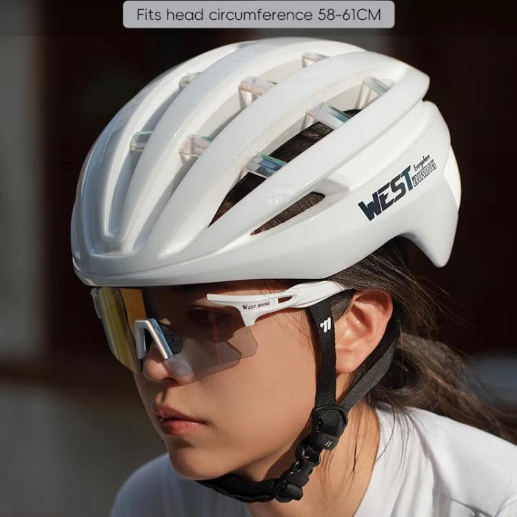 Casco da ciclismo outdoor WEST BIKING per uomo e donna, casco di sicurezza per mountain bike/bici da strada., 58-61cm