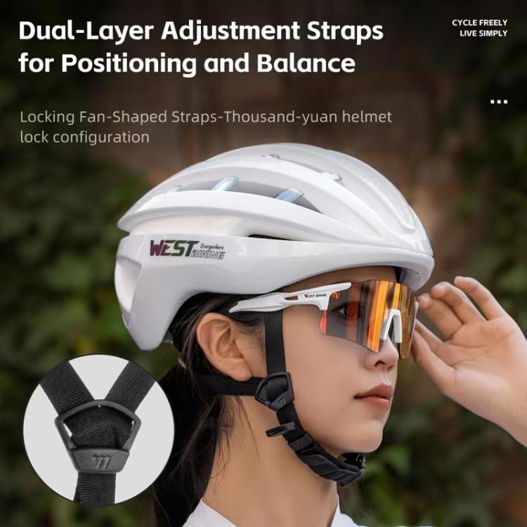 Casco da ciclismo outdoor WEST BIKING per uomo e donna, casco di sicurezza per mountain bike/bici da strada., 58-61cm