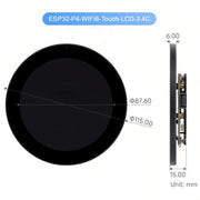 Scheda di sviluppo WAVESHARE 31523 ESP32-P4 con schermo LCD circolare tattile, ESP32-P4-WIFI6-Touch-LCD-3.4C, ESP32-P4-WIFI6-Touch-LCD-4C